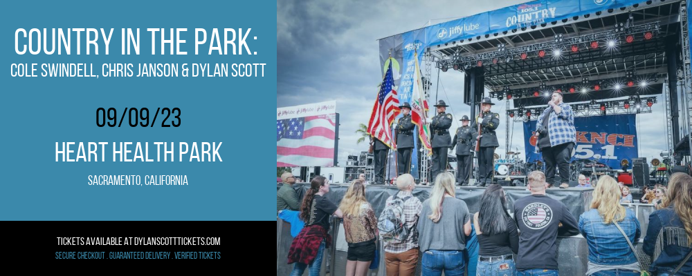Country In The Park: Cole Swindell, Chris Janson & Dylan Scott at Dylan Scott Tickets tickets Country In The Park: Cole Swindell, Chris Janson & Dylan Scott at Dylan Scott Tickets